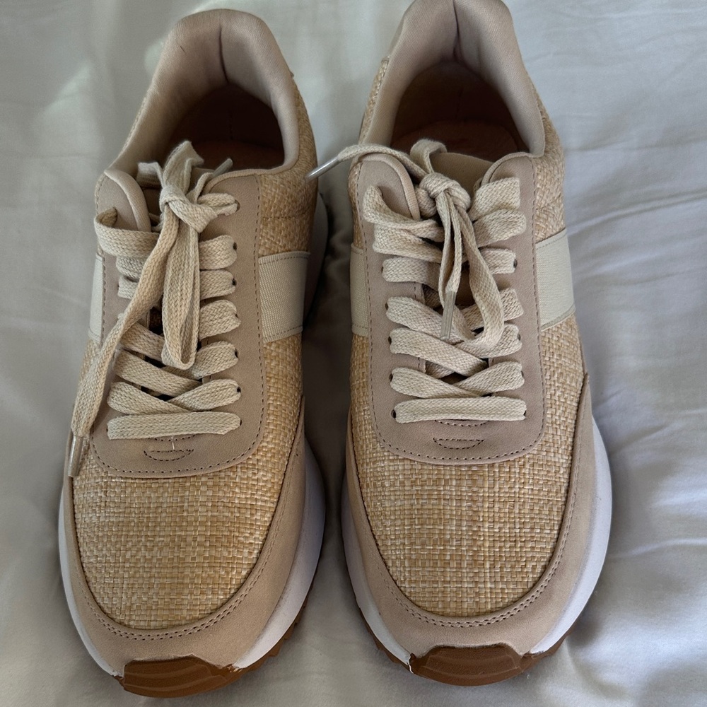 DV BY DOLCE VITA BREELA WOMENS SIZE 9 RAFFIA CUSHIONED SNEAKER